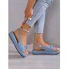 Plain Color Metal Decor Slingbacks Casual Sandals - Bleu clair EU 40