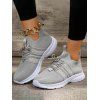 Breathable Lace Up Front Knit Detail Sports Sneakers - Gris EU 41