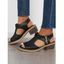 Plain Color Peep Toe Zip Side PU Chunky Heel Sandals - Blanc EU 37