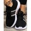Breathable Lace Up Front Knit Detail Sports Sneakers - Noir EU 42