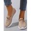Plain Color Chain Decor Slip On Breathable Knit Casual Shoes - Blanc EU 36