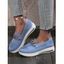 Breathable Chain Decor Slip On Casual Shoes - Bleu EU 42