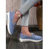 Breathable Chain Decor Slip On Casual Shoes - Bleu EU 42