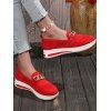 Breathable Chain Decor Slip On Casual Shoes - Rouge EU 37