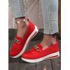 Breathable Chain Decor Slip On Casual Shoes - Rouge EU 38