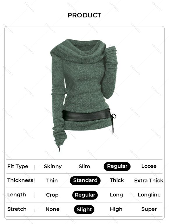 Pull à Capuche Ceinturé à Lacets en Avant - Vert profond XXL