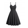 Ensemble haut à capuche gothique à œillets et robe caraco trapèze sans manches de couleur unie - Noir XL