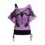 T-shirt Décontracté à Imprimé Papillon Manches Courtes à Col Oblique de Grande Taille - Violet clair L
