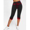 Plaid Flap Detail Curved Tee and High Rise Plaid Skinny Capri Pants Casual Outfit - multicolor 