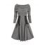 Robe Convertible Zippée à Col Bateau à Lacets - Gris XL