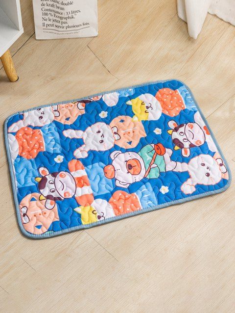 Tapis d'été Antidérapant pour Animaux de Compagnie à Imprimé Dessin Animé pour Chat Chein