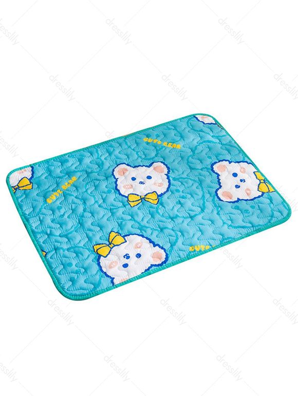 Tapis d'été Antidérapant pour Animaux de Compagnie à Imprimé Dessin Animé pour Chat Chein - Bleu 