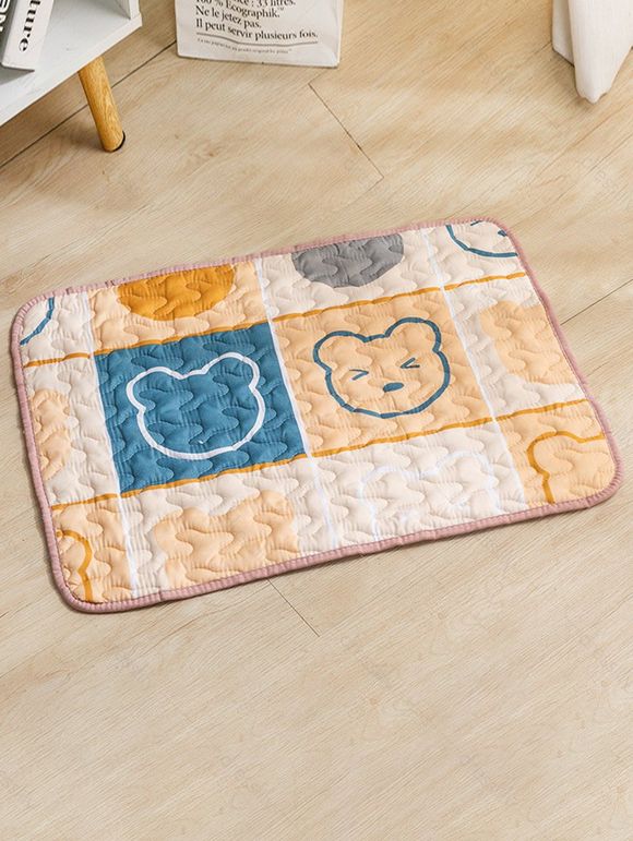 Tapis d'été Antidérapant pour Animaux de Compagnie à Imprimé Dessin Animé pour Chat Chein - orange clair 