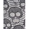 Robe d'Halloween à manches en dentelle et motif tête de mort, robe mi-longue gothique à épaules dénudées et ourlet mouchoir - Noir XXL