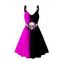 Robe Ligne A Mi-Longue D'Halloween à Imprimé Crâne et Aile à Col V - Noir XXL