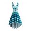 Tie Dye Cinched Tied High Low Midi Cami Dress - BLUE XL