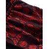 Pantalon Long Gothique Contrasté Crâne Panneau en Dentelle à Taille Haute - Noir M