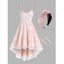 Ensemble de Robe Florale Brodée à Superposition en Maille et Boucles d'Oreilles Bandeau Large - multicolor S