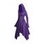 Lace Up Halloween Hooded Dress Multi Usage Handkerchief Hem Gothic Mini Dress - PURPLE S