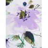 Ensemble de Deux Pièces avec Top Court Croisé et Mini Robe Courte à Imprimé Florale Aquarelle - Violet clair M