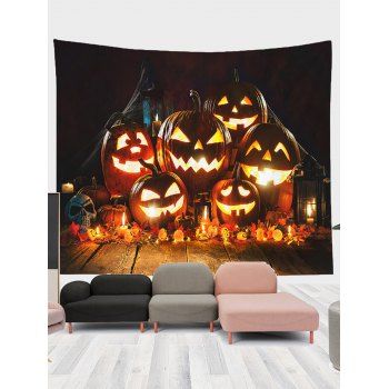 

Halloween Decoration Pumpkin Lantern Print Home Decor Wall Tapestry, Multicolor a