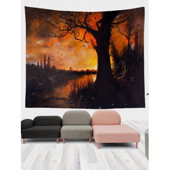 

Sunset Paint Print Hanging Wall Trendy Tapestry, Multicolor a