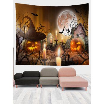

3D Pumpkin Print Hanging Wall Halloween Decoration Tapestry, Multicolor a
