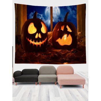 

Pumpkin Print Hanging Wall Halloween Decoration Tapestry, Multicolor a