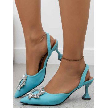 

Pointed Toe Slingback Sculptural Heeled Sandals, Celeste