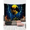 Tapisserie Murale à Imprimé Chauve-Souris dans la Nuit de Pleine Lune pour Halloween - multicolor A 