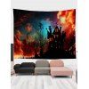 Tapisserie Murale à Imprimé Château et Galaxie pour Halloween - multicolor A 