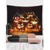 Tapisserie Murale à Imprimé Citrouilles Lanternes et Inscription Halloween Décor Maison - multicolor A 