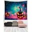 Tapisserie Murale à Imprimé Citrouilles Brillantes pour Halloween - multicolor B 