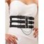 Ceinture Superposée à Double Boucle Décorée de Rivet Chaîne - Noir 1PC