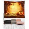 Tapisserie Murale à Imprimé Citrouilles dans la Forêt pour Halloween - multicolor A 100CM * 75CM