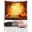 Tapisserie Murale à Imprimé Citrouilles dans la Forêt pour Halloween - multicolor A 100CM * 75CM