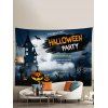 Tapisserie Murale à Imprimé Slogan et Château pour Halloween - multicolor A 150*100CM