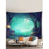 Tapisserie Murale à Imprimé Citrouilles et Forêt pour Halloween - multicolor A 