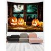 Tapisserie Murale Pendante à Imprimé 3D Citrouille Halloween - multicolor A 