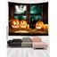 Tapisserie Murale Pendante à Imprimé 3D Citrouille Halloween - multicolor A 