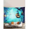 Tapisserie Murale à Imprimé Citrouilles et Forêt pour Halloween - multicolor A 150*100CM