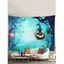 Tapisserie Murale à Imprimé Citrouilles et Forêt pour Halloween - multicolor A 150*100CM