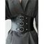 Ceinture Corset Cercle Décoré de Clou à Taille Large - Noir 1PC