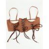 Ceinture de Harnais Corset à Lacets Couleur Unie - Brun 1PC
