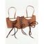 Ceinture de Harnais Corset à Lacets Couleur Unie - Brun 1PC