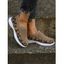 Colorblock Leopard Print Knit Detail Breathable Slip On Shoes - Kaki Foncé EU 42