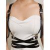 Ceinture Harnais de Taille avec Bague en O Ornée de Clous en Couleur Unie - Noir 1PC
