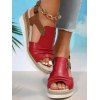 Cut Out Fish Mouth Buckle Strap Wedge Sandals - Rouge EU 43