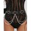Ceinture Chaîne Style Punk Décorée de Cœur en Métal avec Rivet - Noir 1PC