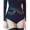 Ceinture Asymétrique Anneau en O à Frange avec Chaîne - Noir 1PC
